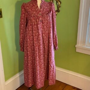 Vintage 80s  Laura Ashley cotton flannel dress